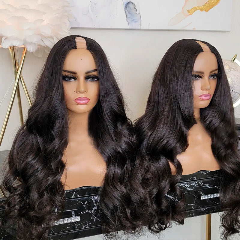 Perruque en U Body Wave de cheveux vierges 250% de densité