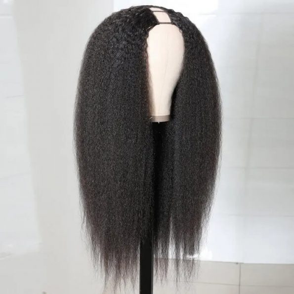 Perruque en U Kinky Straight de cheveux vierge 250% de densité
