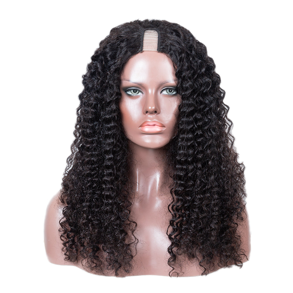 Perruque en U Water Wave de cheveux vierges 250% de densité