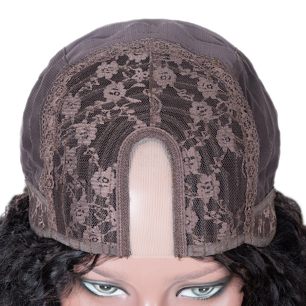 Perruque en U Water Wave de cheveux vierges 250% de densité