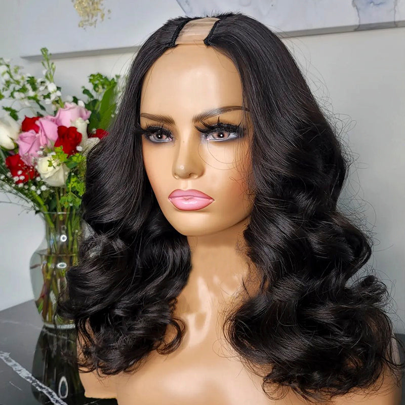 Perruque en U Body Wave de cheveux vierges 250% de densité