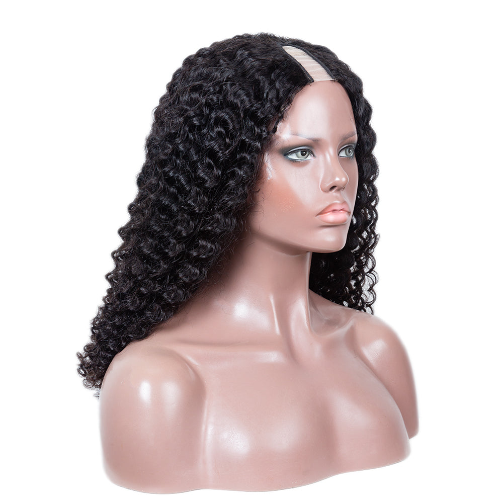 Perruque en U Water Wave de cheveux vierges 250% de densité