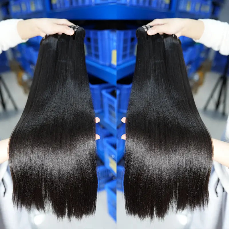 Offre spéciale 3 boules de cheveux vierge - Yaki straight - Brésilien - Grade 10A