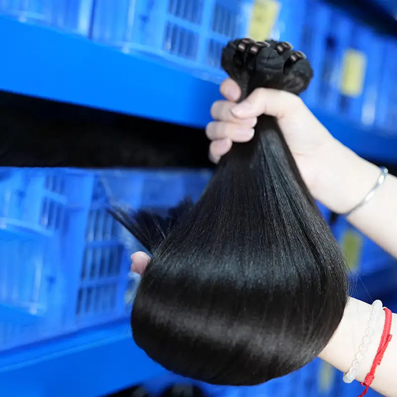 Offre spéciale 3 boules de cheveux vierge - Yaki straight - Brésilien - Grade 10A