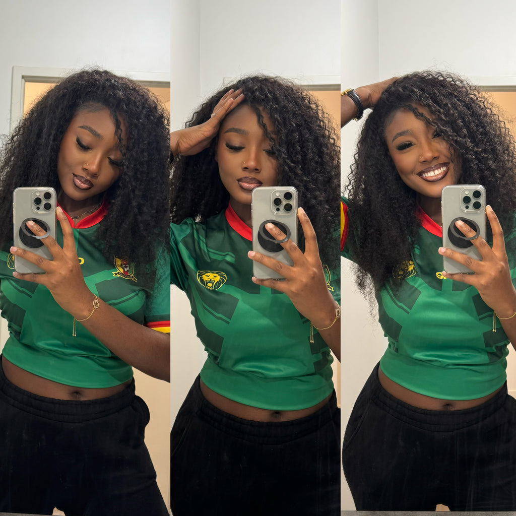 Demi-perruque en cheveux naturels - 3 en 1 avec ligne frontale invisible - Kinky Curly - Cordon de serrage - 180% densité