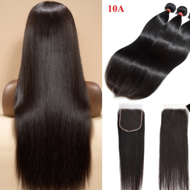 Offre complète 3 boules de Cheveux Vierge ou Brut (Raw) avec Closure HD 6x6 - Lisse