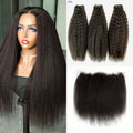 Offre complète 3 boules de Cheveux Vierge avec Lace frontale HD 13x6 - Kinky straight - Grade 10A