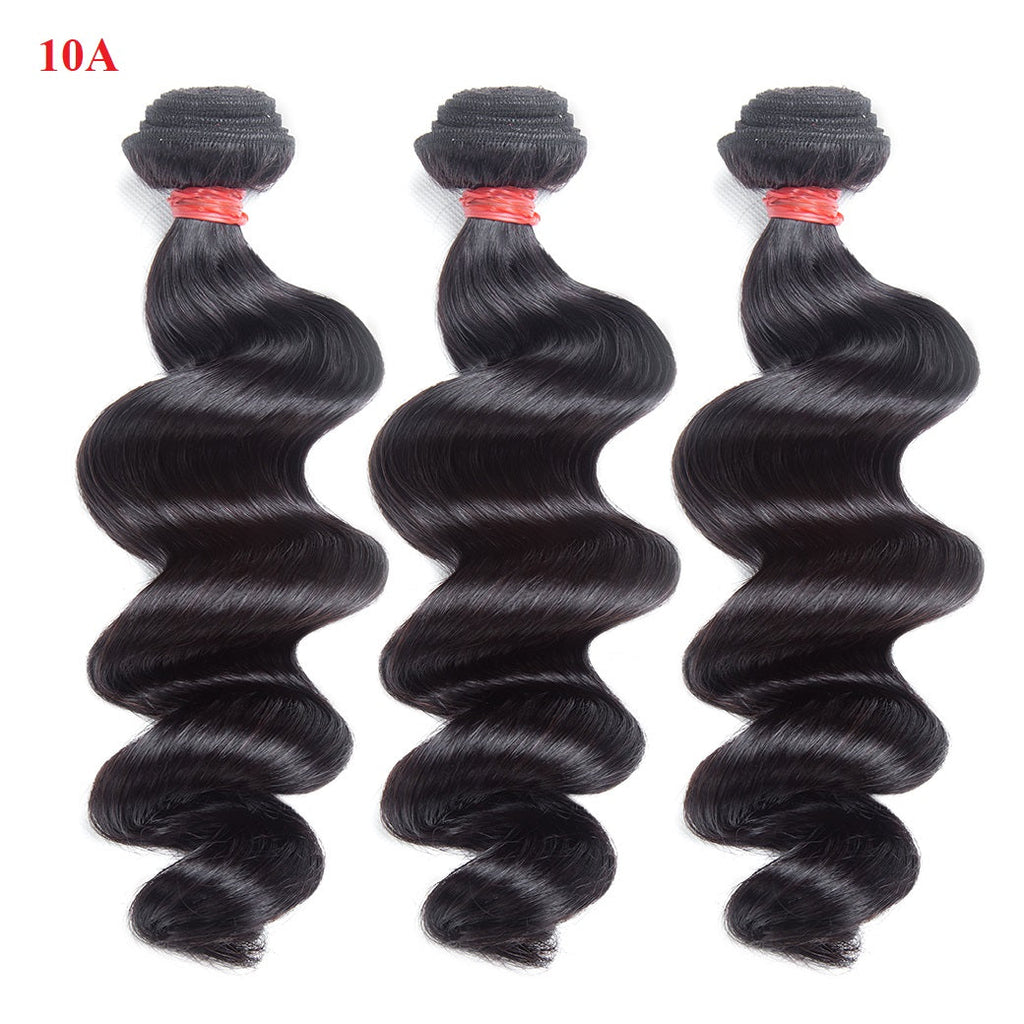 Offre complète 3 boules de Cheveux Vierge avec Lace frontale HD 13x6 Grade 10A - Loose Wave
